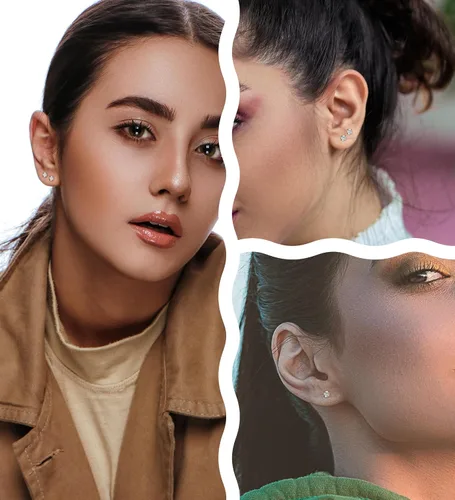 Vista 8 de Enticera G23 Aretes de Titanio 5A+Circonita Cúbica Aretes de Botón con Parte Trasera Plana Aretes Hipoalergénicos de Oro 14K Aretes 2-5MM