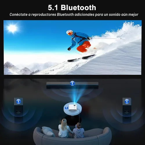 Vista 6 de HOMPOW Proyector 4K con WiFi y Bluetooth, proyector Google TV 1500 ANSI