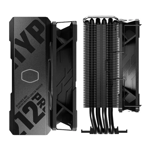Vista 15 de Cooler Master Enfriador de aire de CPU Hyper 212 RGB Black Edition, ventilador SF120R RGB, 4 tubos de calor CD 2.0, negro metálico anodizado, aletas