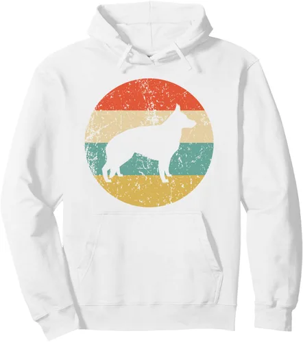Vista 8 de Sudadera con capucha de pastor alemán, diseño retro de perro pastor alemán, Negro, S