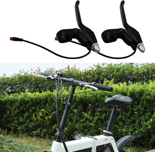 Vista 4 de 108PPD Ebike - Juego de palancas de freno macho de 2 pines, accesorios de mango de apagado izquierdo y derecho para bicicleta eléctrica
