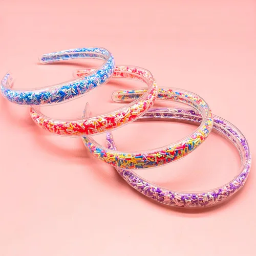 Vista 9 de FROG SAC 4 diademas para niñas – Diadema con purpurina para niños, bandas finas para la cabeza de niña pequeña, accesorios para el cabello de niños