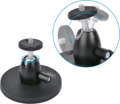 Vista 3 de Ruittos Soporte magnético para cámara GoPro Insta360 Akaso DJI Action, con cabeza de bola de rotación, revestimiento de goma súper fuerte, imán