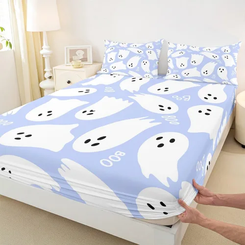 Vista 17 de Juego de ropa de cama con estampado de leopardo, tamaño individual, juego de cama de guepardo africano para decoración de dormitorio