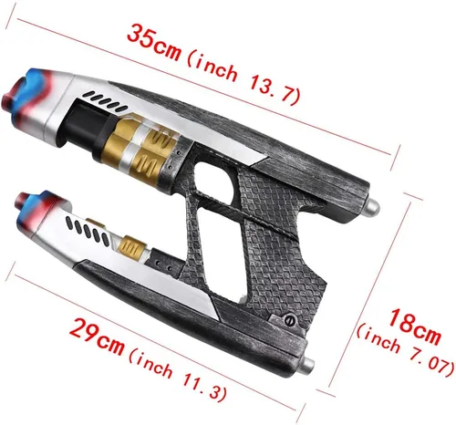 Vista 7 de Star Lord Blaster - Réplica de juguetes de resina 11 para cosplay, The Galaxy Peter Quill, accesorios de película, juguetes para niños y adultos
