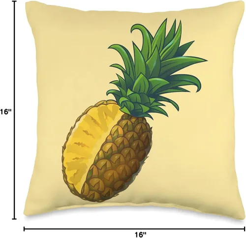 Vista 4 de Pineapple Nutrition Fresh Fruit Pineapples Gifts Nutrition Fresh Fruit Pineapples - Almohada de 16.0 x 16.0 in, multicolor