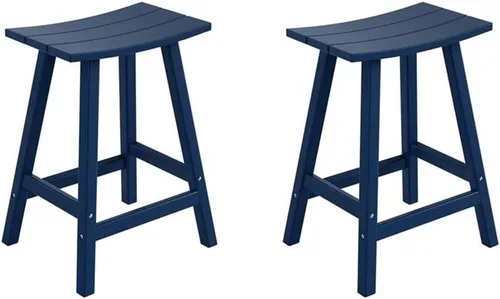 Vista 49 de Taburetes de bar para exteriores de 24 pulgadas de altura, taburetes de bar para todo tipo de clima, taburete de bar Adirondack de polietileno