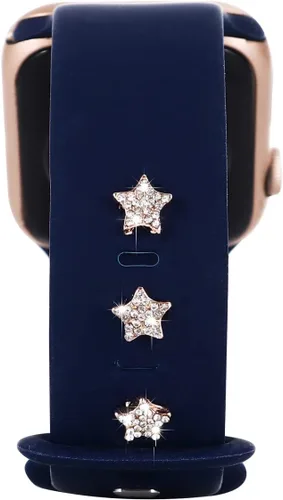 Vista 15 de 3 piezas de clavos decorativos de metal brillante compatibles con Apple Watch Band 45/44/42/41/40/38mm bandas de silicona para mujeres iWatch Series