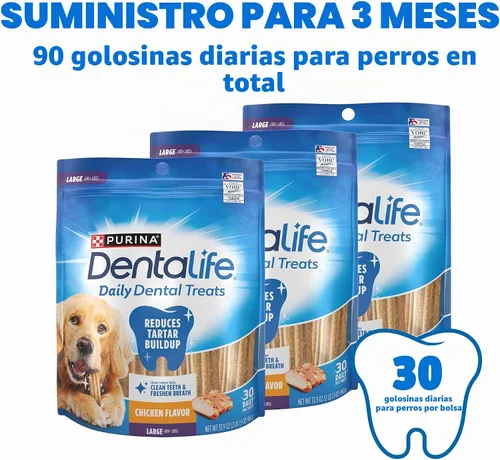 Vista 5 de Dentalife Purina Daily Oral Care Masticables dentales para perros grandes