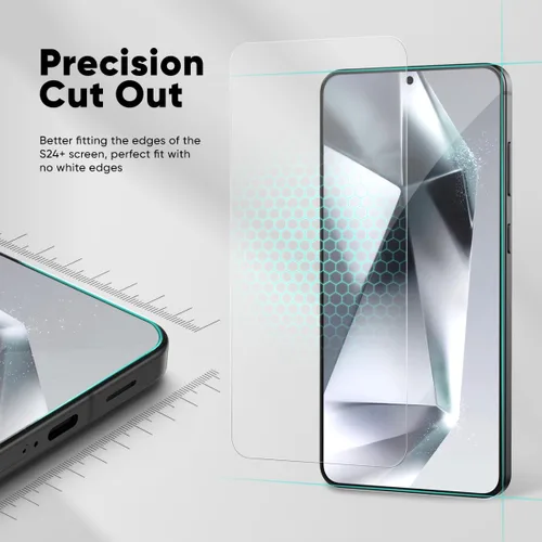 Vista 3 de FLOLAB NanoArmour ONETIME - Protector de pantalla de vidrio templado para Samsung Galaxy S25+ Plus / S24+ Plus, 2 unidades, compatible