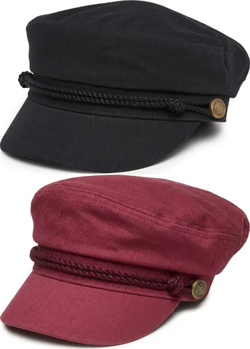 Vista 58 de Funky Junque Gorra de pescador griego, gorra de algodón para panaderos Floral - Denim