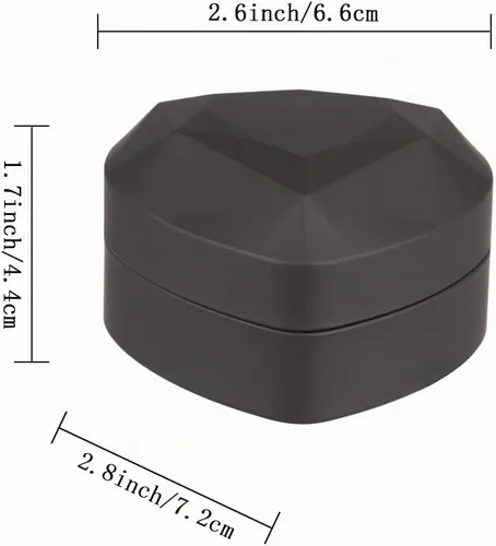Vista 3 de LETURE Caja de regalo para anillos en forma de corazón con luz LED, joyero de terciopelo para aretes con luz, caja de exhibición de joyas para Negro