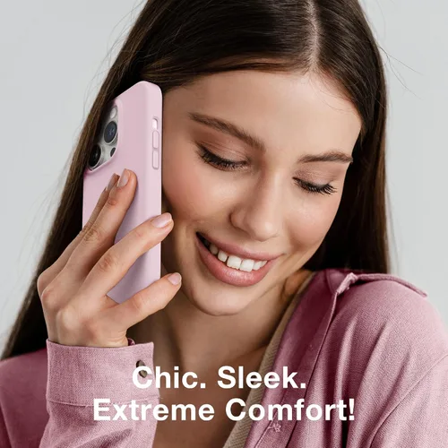 Vista 7 de GONEZ Funda para iPhone 14 Pro, compatible con Magsafe, con protector de pantalla + protector de lente de cámara, forro de microfibra suave Rosa