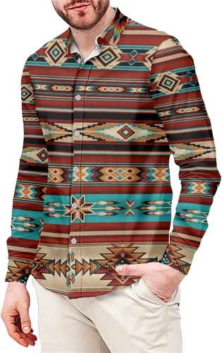 Vista 2 de Camisas de vestir para hombre con ajuste muscular, sin arrugas, de manga larga, casuales, con botones