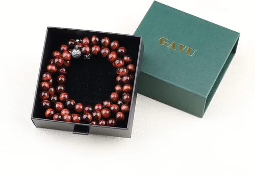 Vista 7 de GAVU Collar de cuentas de gemas semipreciosas de 8mm para hombres, collares de cristal curativos para hombres