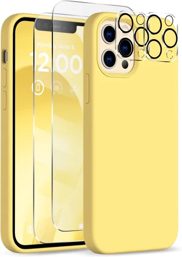Vista 24 de Funda para iPhone 12 Pro Max, [2 protectores de cámara + 2 protectores de pantalla], funda protectora de silicona de cuerpo completo a prueba