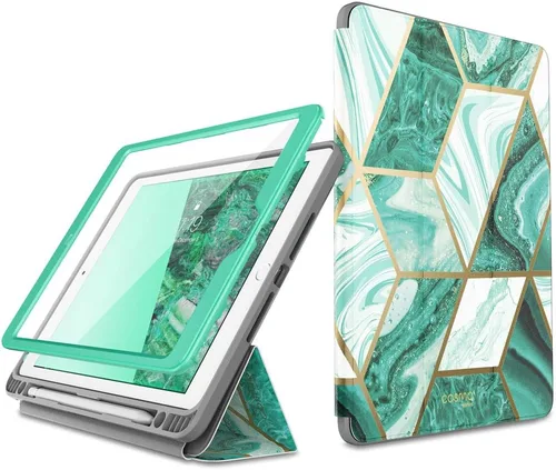 Vista 8 de i-Blason Cosmo - Funda para iPad de 9ª/8ª/7ª generación, iPad 10.2 (2021/2020/2019), triple pliegue de cuerpo completo con protector de pantalla Azul