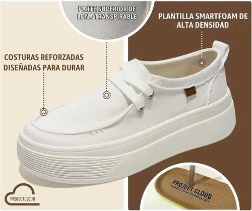 Vista 2 de Project Cloud Canvas Platform Loafers for Women Boat Shoes for Women (Dana)