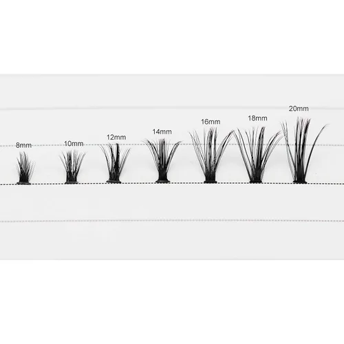 Vista 7 de Bodermincer 200 extensiones de pestañas mixtas/de 0.55-0.630-0.700 pulgadas, pestañas postizas de volumen ruso natural 3D de volumen ruso