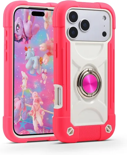 Vista 18 de MARKILL Funda compatible con iPhone Air de 6.5 pulgadas 2025 con soporte de anillo giratorio de 360 grados, protección contra caídas de grado
