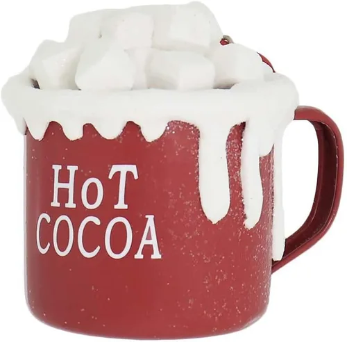 Vista 3 de Adorno de taza de chocolate caliente con malvaviscos para Navidad