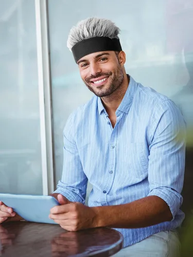 Vista 6 de 3 sombreros de pelo novedosos para hombre, viseras de golf divertidas, ajustables, peluca con visera de gorra de béisbol para hombres y mujeres