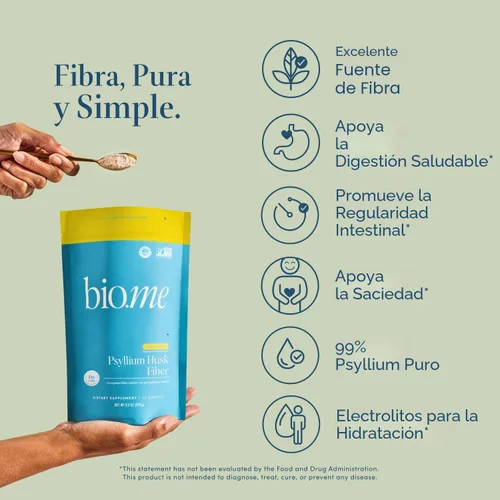 Vista 2 de Polvo de Fibra de Cáscara de Psyllium (6g Por Porción) para la Salud Digestiva y Alivio de la Hinchazón, Polvo de Fibra Prebiótica Insoluble