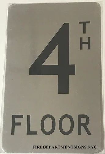 Vista 7 de Signo de piso 4Th (cepillo de aluminio 5X8)-La línea Mont Argent.