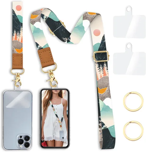 Vista 25 de Yonlevres Cordón para Teléfono con Correa de Muñeca Cruzada, Cordón para Teléfono Celular Be Kind para Alrededor del Cuello, Correa Ajustable