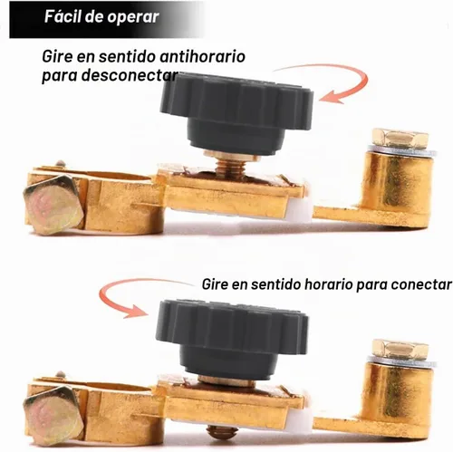 Vista 4 de Interruptor de desconexión de batería de poste superior - Interruptor de corte de batería de desconexión rápida para automóvil, camión, marina, casa