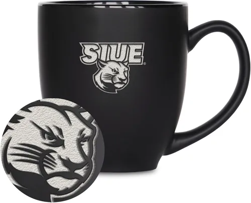 Vista 384 de Rico Industries - Taza de cerámica mate negra con grabado láser estándar de 15oz para NCAA (escuelas T & U) - Para bebidas calientes o frías