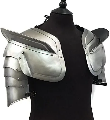 Vista 2 de NauticalMart Espaldero de caballero milanés medieval de Reenactment MILANESE plateado, Plateado, Adulto