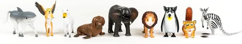 Vista 6 de Randimals Figura de elefante de 5 pulgadas, figura de acción de animal de goma dura de alta calidad, amigo híbrido fomenta la aventura