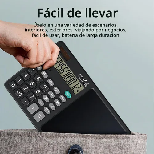 Vista 6 de Calculadora de escritorio con pizarra borrable, pantalla ancha de 12 dígitos, bloc de notas LCD reutilizable de más de 100,000, función de borrado