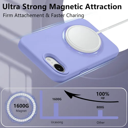 Vista 280 de Funda magnética de silicona para iPhone 13 Pro, color blanco antiguo [Compatible con Magsafe] [Forro de microfibra suave antiarañazos], funda