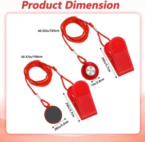 Vista 2 de 2 llaves de seguridad magnéticas para cinta de correr, interruptor de parada de emergencia magnético universal, accesorios para la mayoría