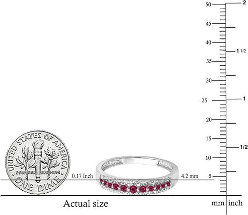 Vista 4 de Dazzlingrock Collection Round Gemstone or Diamond & White Diamond Triple Row Anniversary Ring for Women in Gold
