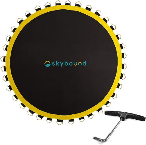 Vista 9 de SkyBound Alfombrilla de repuesto para cama elástica de alta calidad, se adapta a marcos de 15 pies con herramienta de resorte, protector solar UV