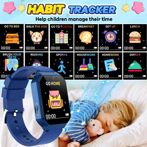 Vista 5 de Reloj inteligente para niños de 6 a 12 años, juguetes con 26 juegos, reproductor de música, pantalla táctil HD de 1.69 pulgadas, cámara de video