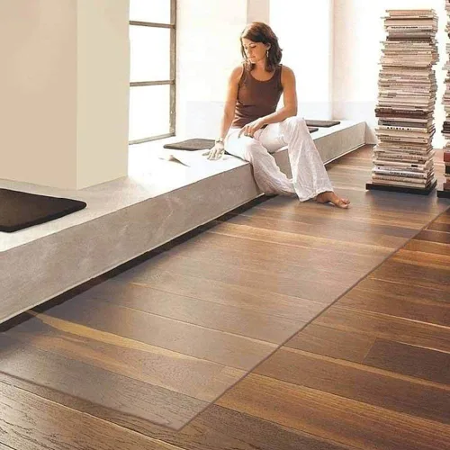 Vista 5 de Tapete para silla de oficina, protector de alfombra, tapete de escritorio de 0.06 pulgadas, tapete de vinilo de PVC, protector de suelo, protector
