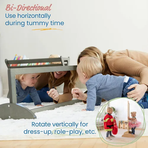 Vista 4 de ECR4Kids Espejo bidireccional de doble cara, muebles para niños, lavado gris