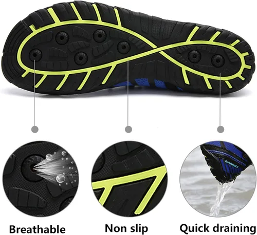Vista 6 de Zapatos de agua para hombre y mujer, zapatos de agua descalzos, de secado rápido, para playa, natación, buceo, kayak, surf, deportes acuáticos