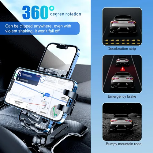 Vista 5 de Soporte universal para teléfono de automóvil, soporte de teléfono celular para salpicadero para tu automóvil, giratorio de 360 grados