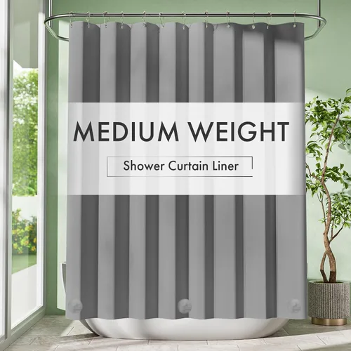 Vista 8 de Amazer forro de cortina de ducha para cabina, 36x72 forro de ducha de plástico transparente PEVA de peso medio para cortinas interiores de ducha