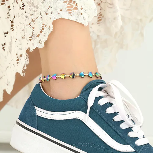 Vista 5 de Tobillera magnética de hematita, pulsera de tobillo antihinchazón, terapia magnética de drenaje linfático, alivio del dolor de ansiedad, pulsera