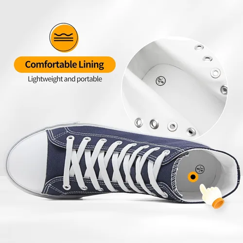 Vista 32 de ZGR Tenis de lona para hombre, con cordones, clásicos, casuales, para caminar