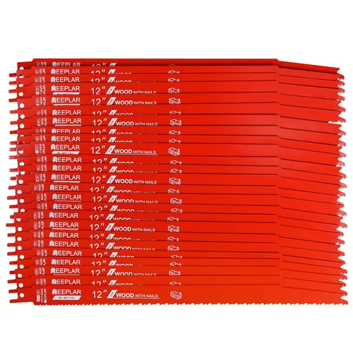 Vista 9 de Paquete de 10 hojas de sierra recíproca de 6 pulgadas 6/12 TPI para madera con clavos incrustados, hojas bimetálicas para cortar montantes y clavos