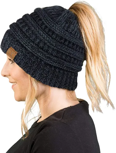 Vista 169 de Funky Junque - Gorro para mujer con ranura para cola de caballo