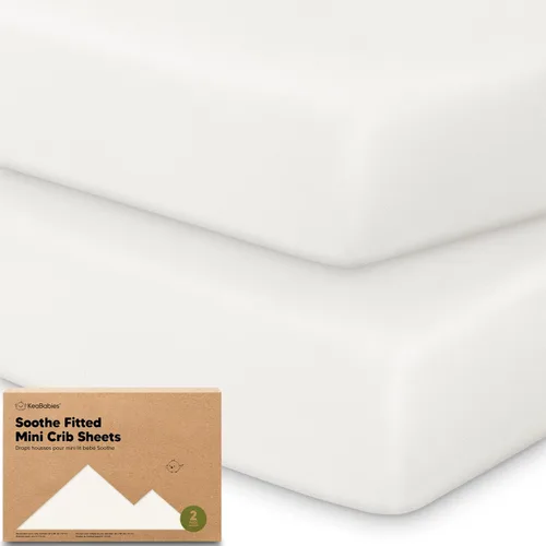 Vista 19 de 2 paquetes de sábanas ajustadas para mini cuna - 38x26 sábanas Pack N Play para colchón Pack and Play, algodón orgánico, ropa de cama transpirable