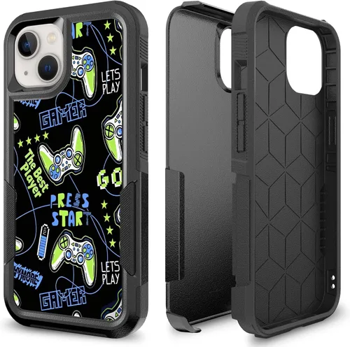 Vista 14 de Funda protectora para iPhone 12 Pro, diseño deportivo único de policarbonato duro de absorción de golpes + funda protectora híbrida de doble capa